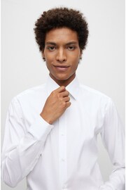BOSS White Regular Fit Poplin Easy Iron Long Sleeve Shirt - Image 4 of 6