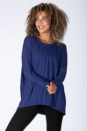 Pineapple Blue Womens Script Long Sleeve Top - Image 1 of 4