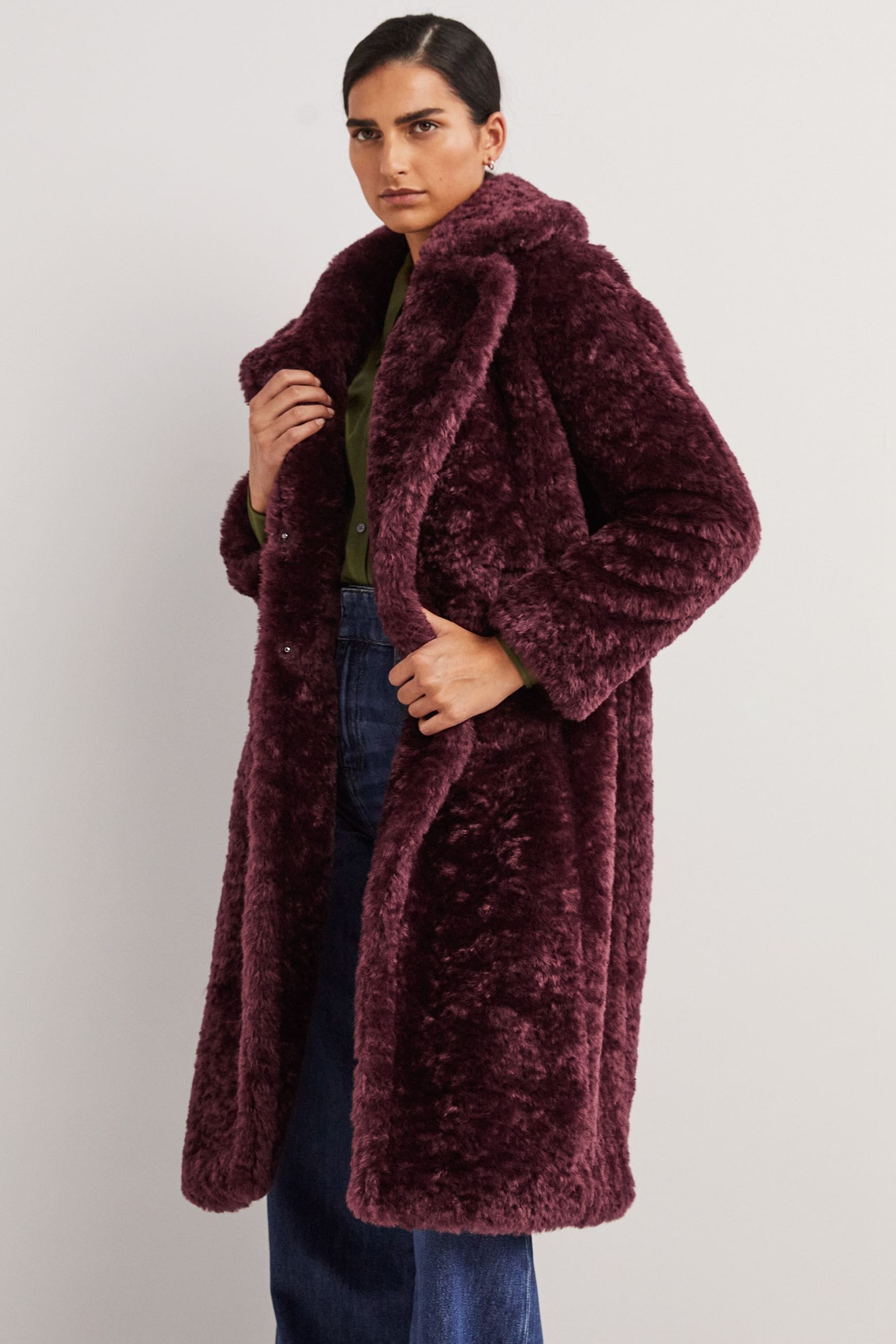 Teddy coat purple discount