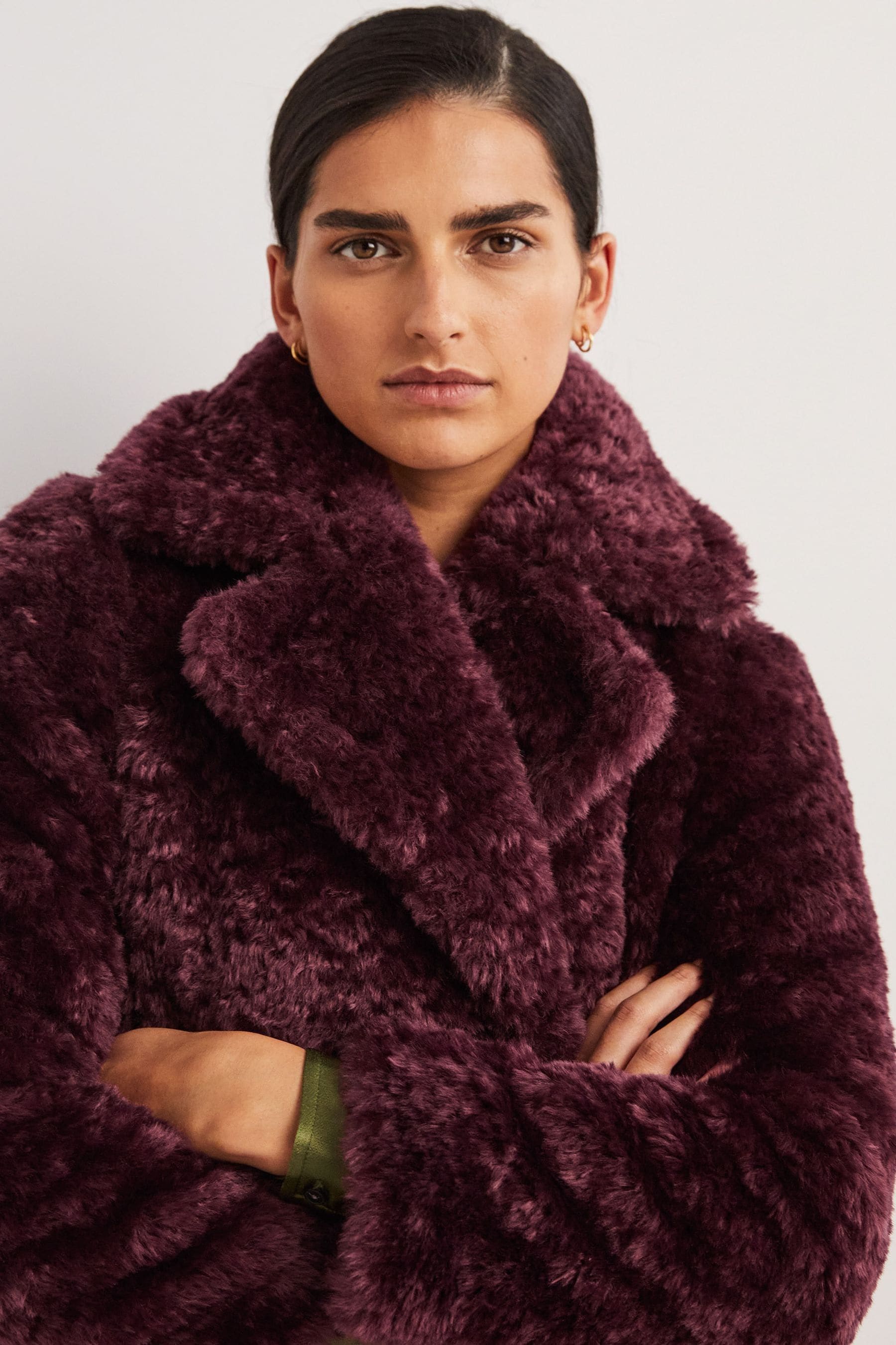 Buy Boden Purple Longline Teddy Coat from Next Germany