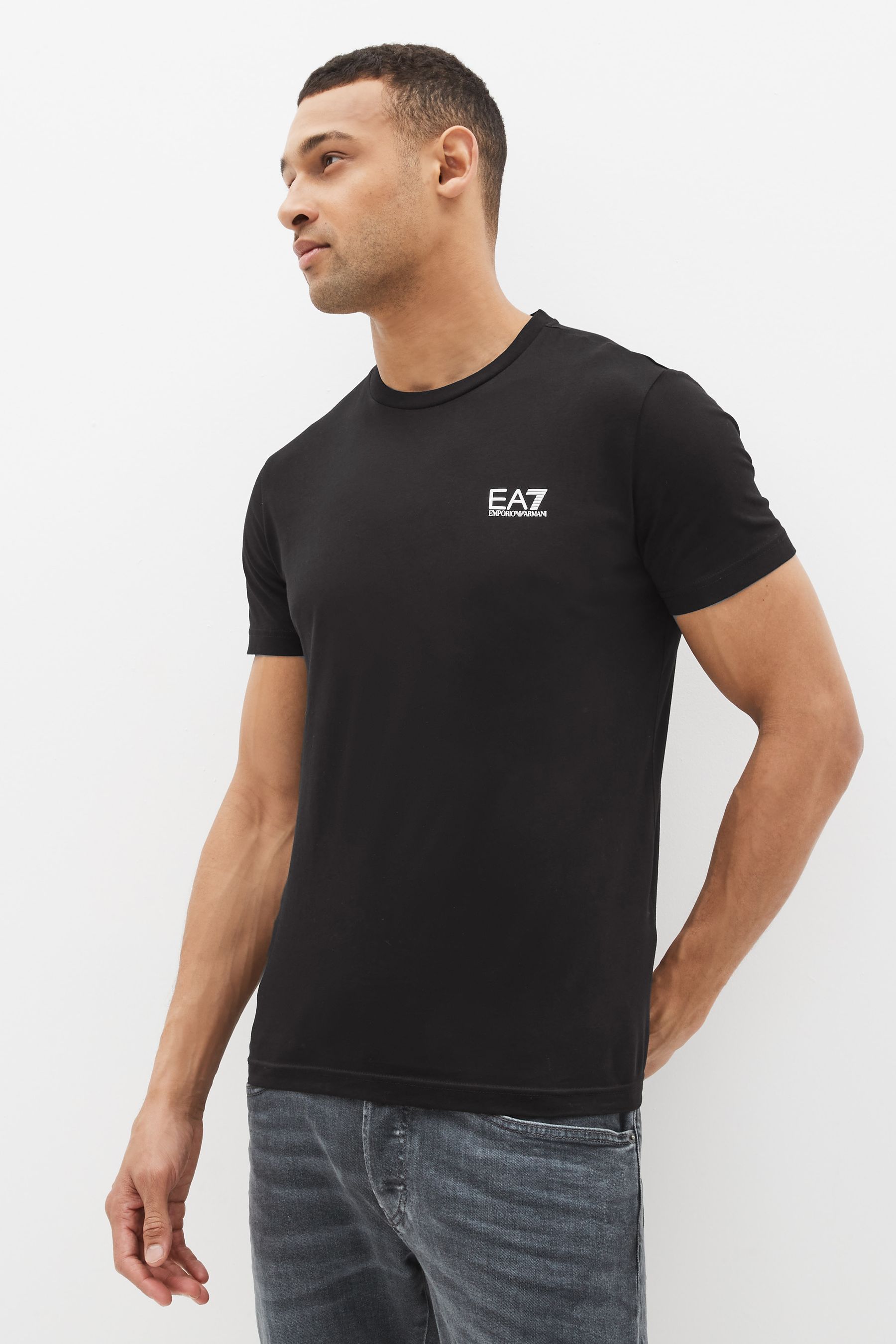Buy Emporio Armani EA7 Logo 100 Cotton T Shirt from Next Luxembourg