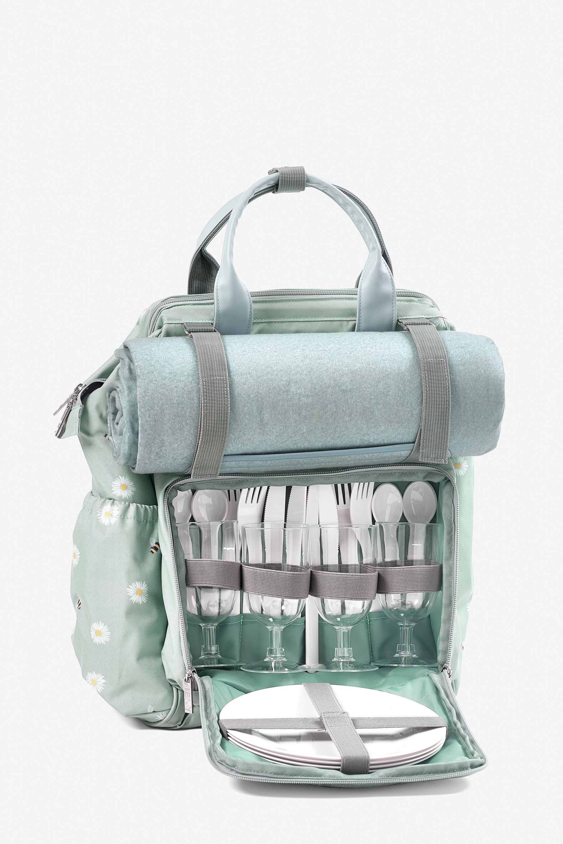 Buy Sage Green Filled Picnic Backpack with Blanket from Next Latvia