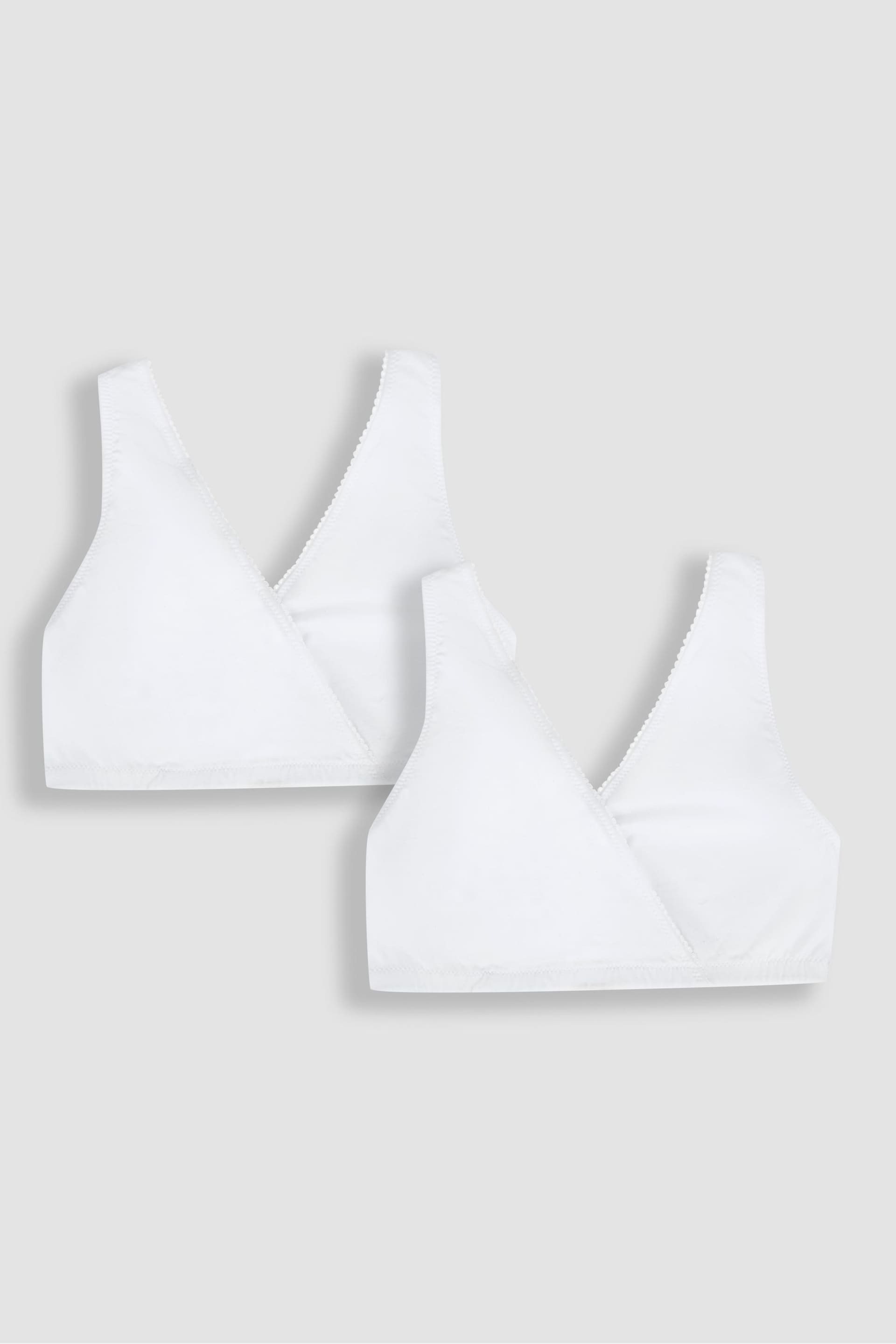 JoJo Maman Bébé White 2-Pack Maternity & Nursing Sleep Bras - Image 1 of 3