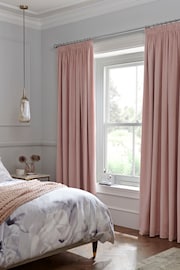 Blush Pink Matte Velvet Pencil Pleat Blackout/Thermal Curtains - Image 6 of 8