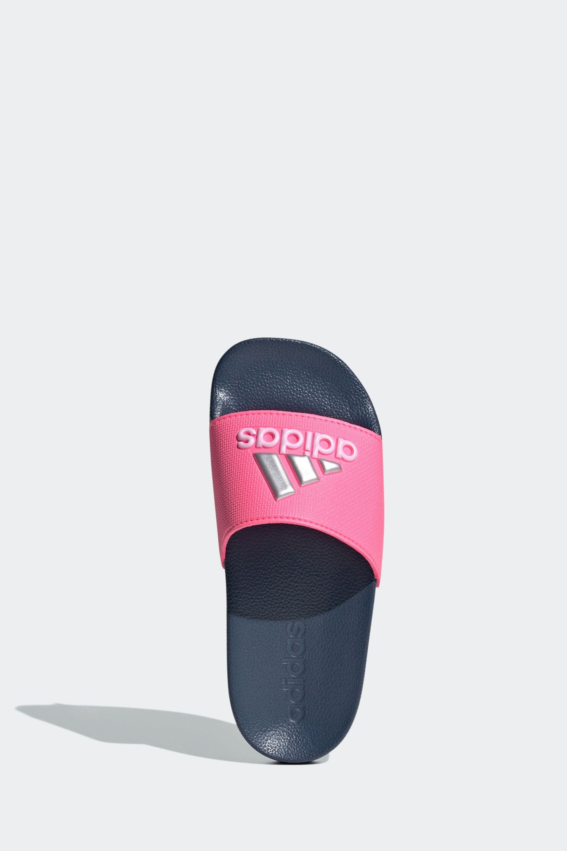 adidas Dark Pink Kids Adilette Youth Sliders - Image 5 of 8