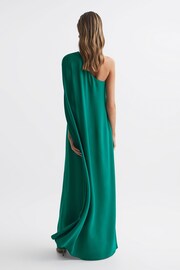 Reiss Green Nina Cape One Shoulder Maxi Dress - Image 5 of 6