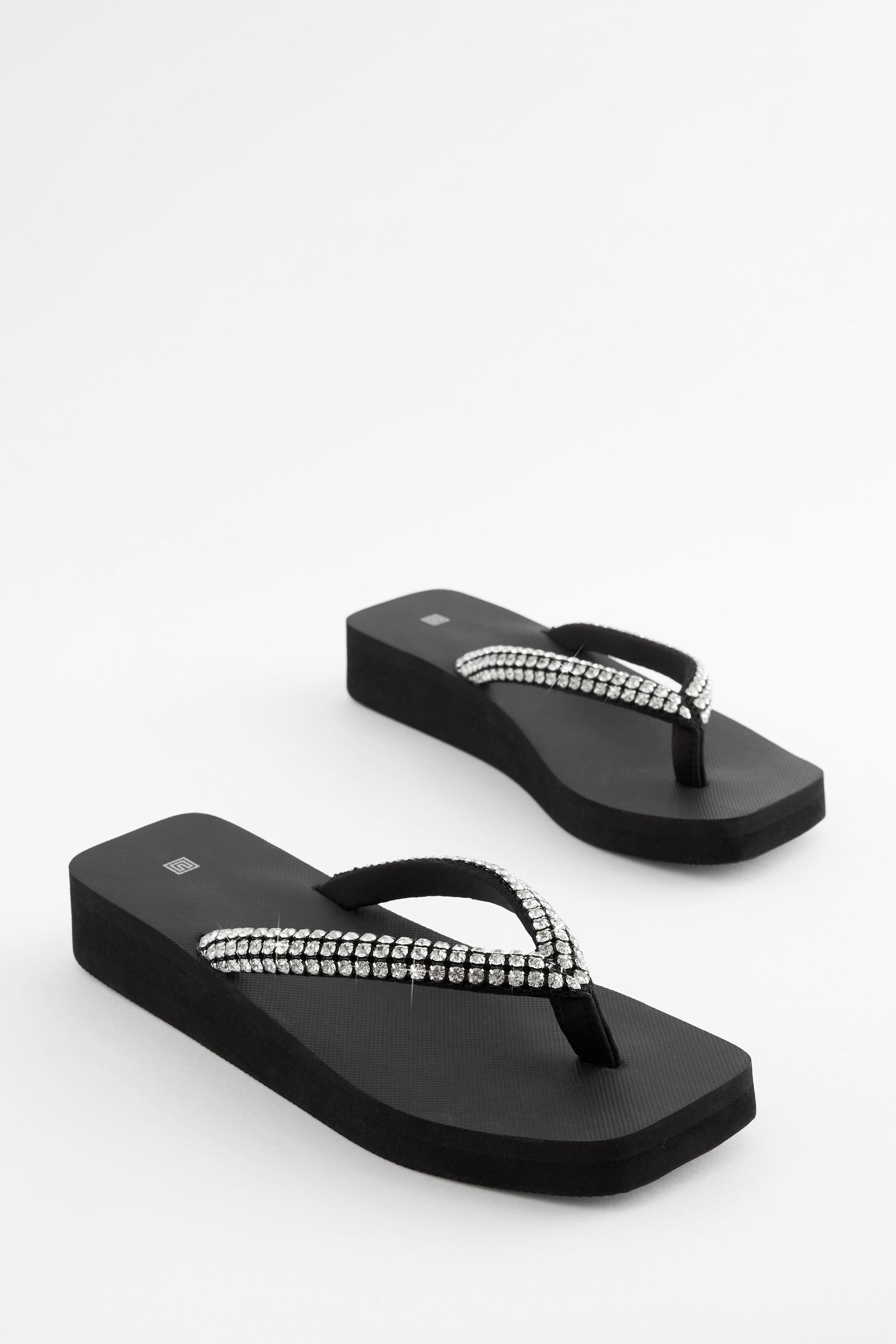 Jewelled flip flop sandals hot sale