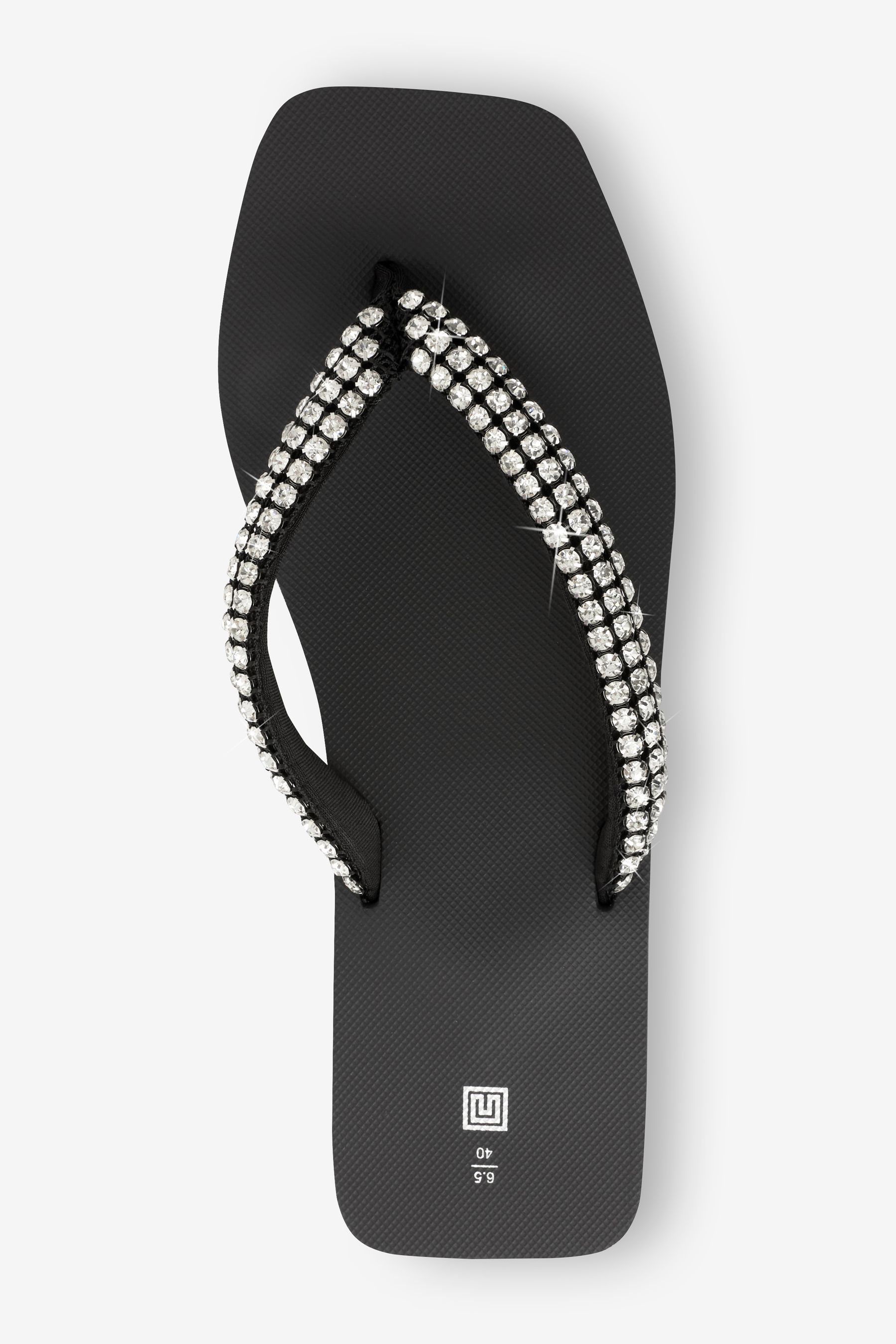 Buy Black Jewel Wedge 90s Flip Flop Sandals from Next Luxembourg