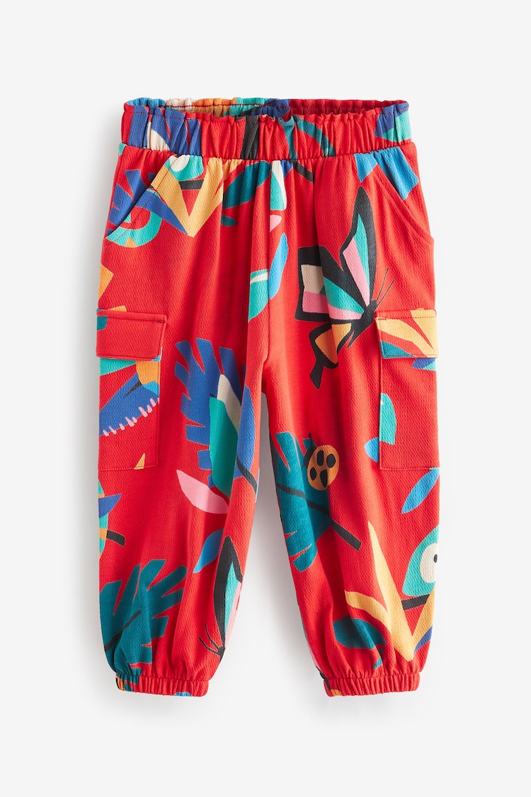 Red Tropical Print Cargo Trousers (3mths-7yrs) - Image 5 of 7