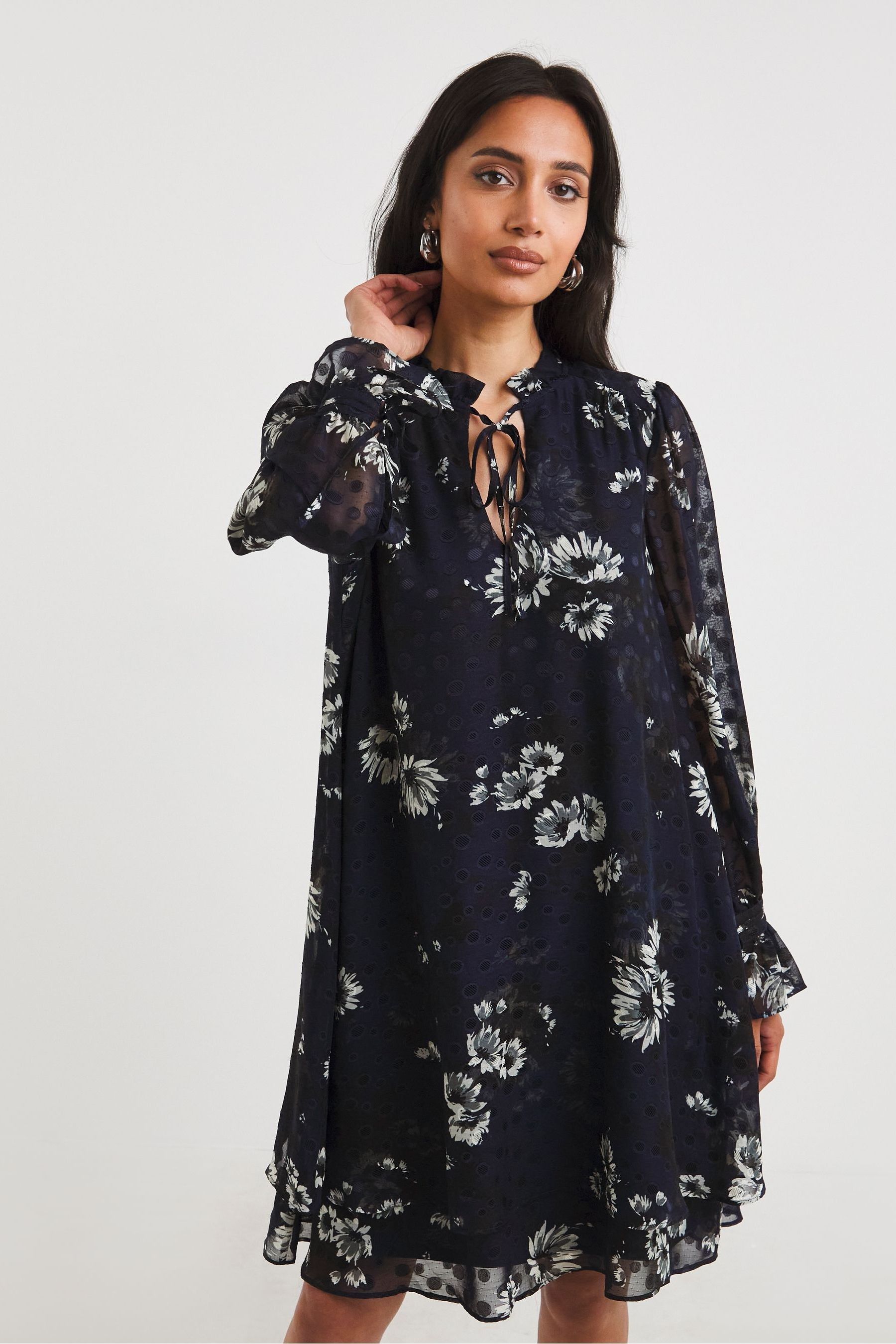 Buy Joanna Hope Blue Print Tiered Swing Dress from Next Austria