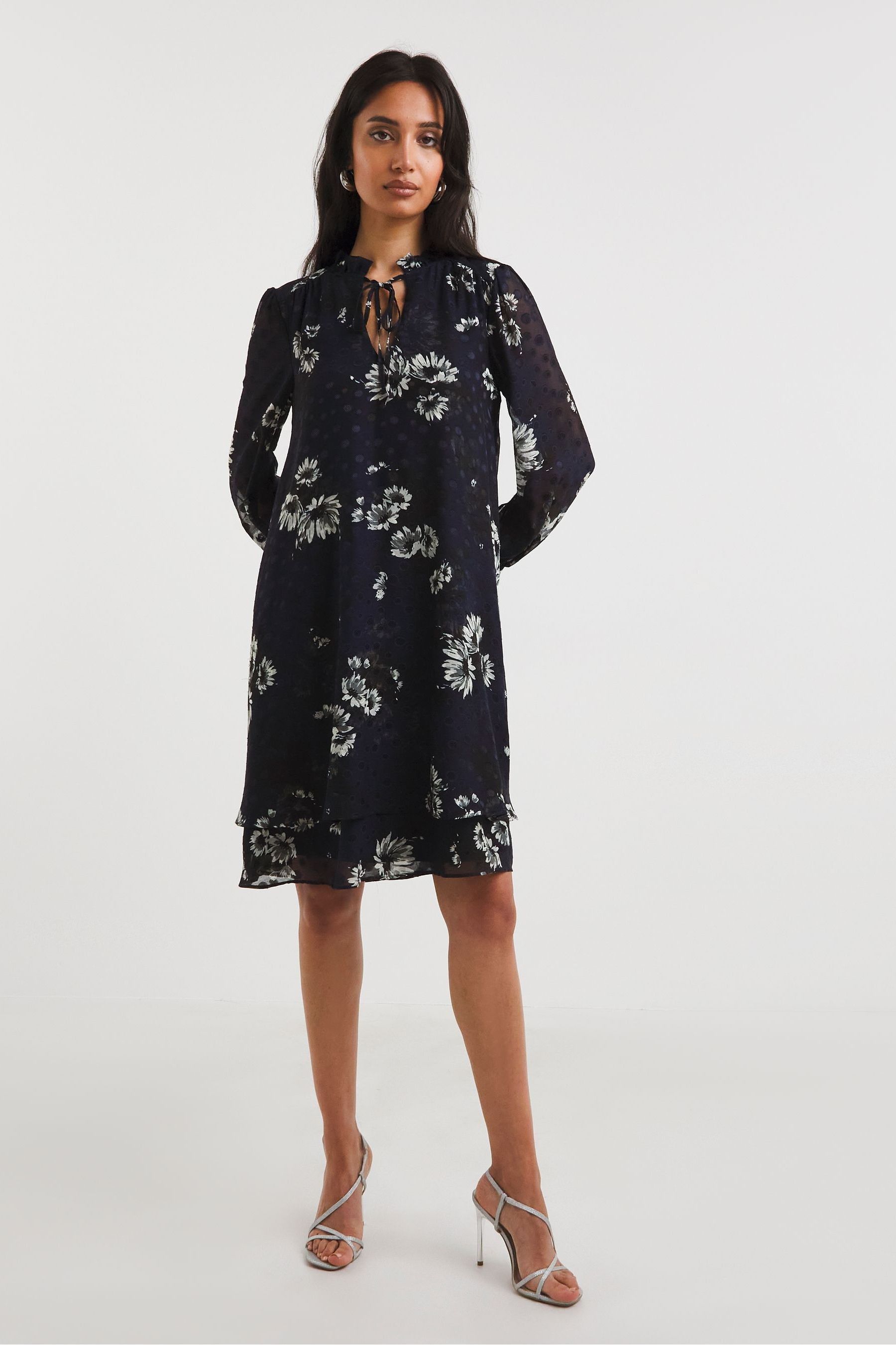 Buy Joanna Hope Blue Print Tiered Swing Dress from Next Austria