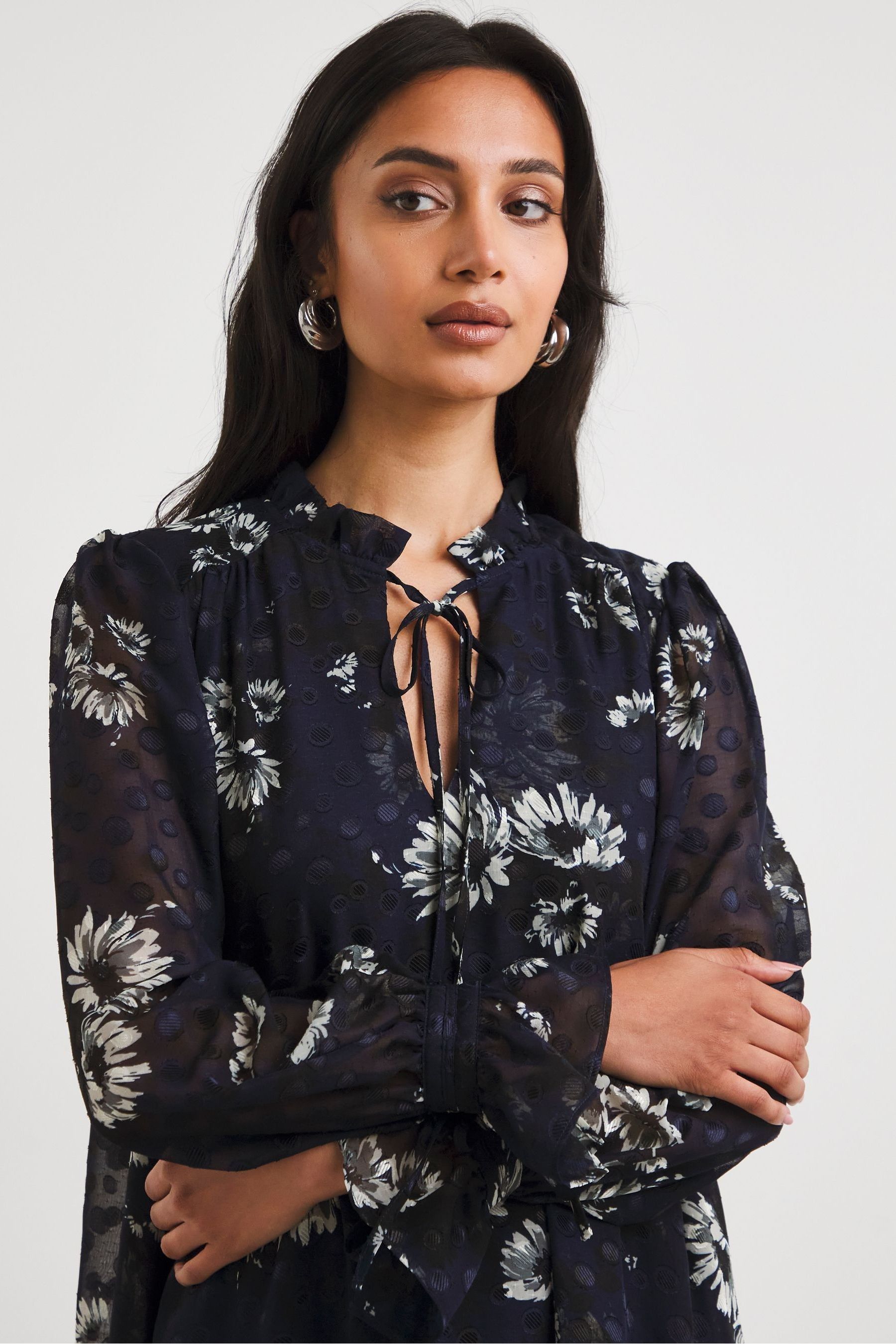 Buy Joanna Hope Blue Print Tiered Swing Dress from Next Austria