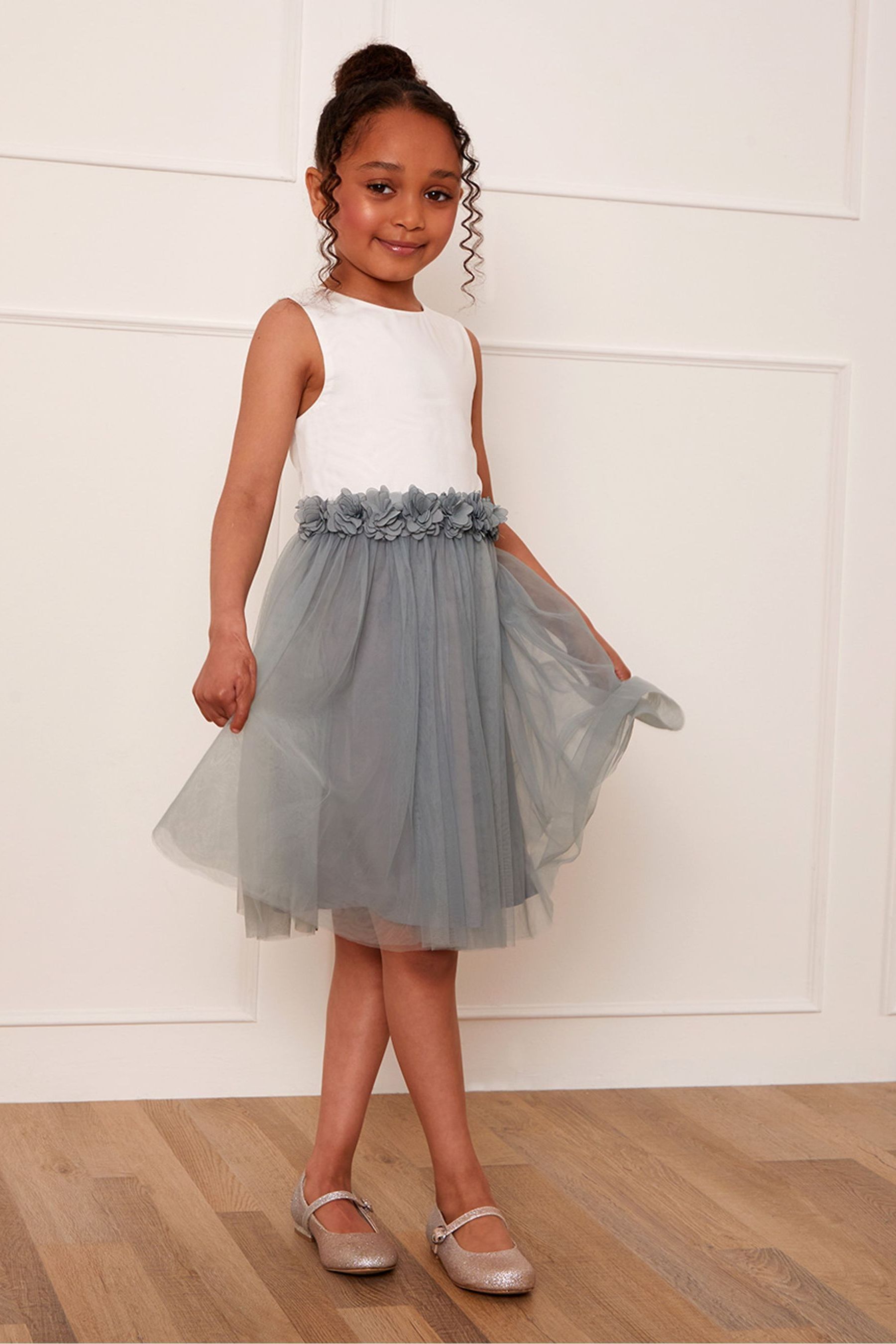 Buy Chi Chi London White Girls Grace Tulle Flower Dress from Next Luxembourg