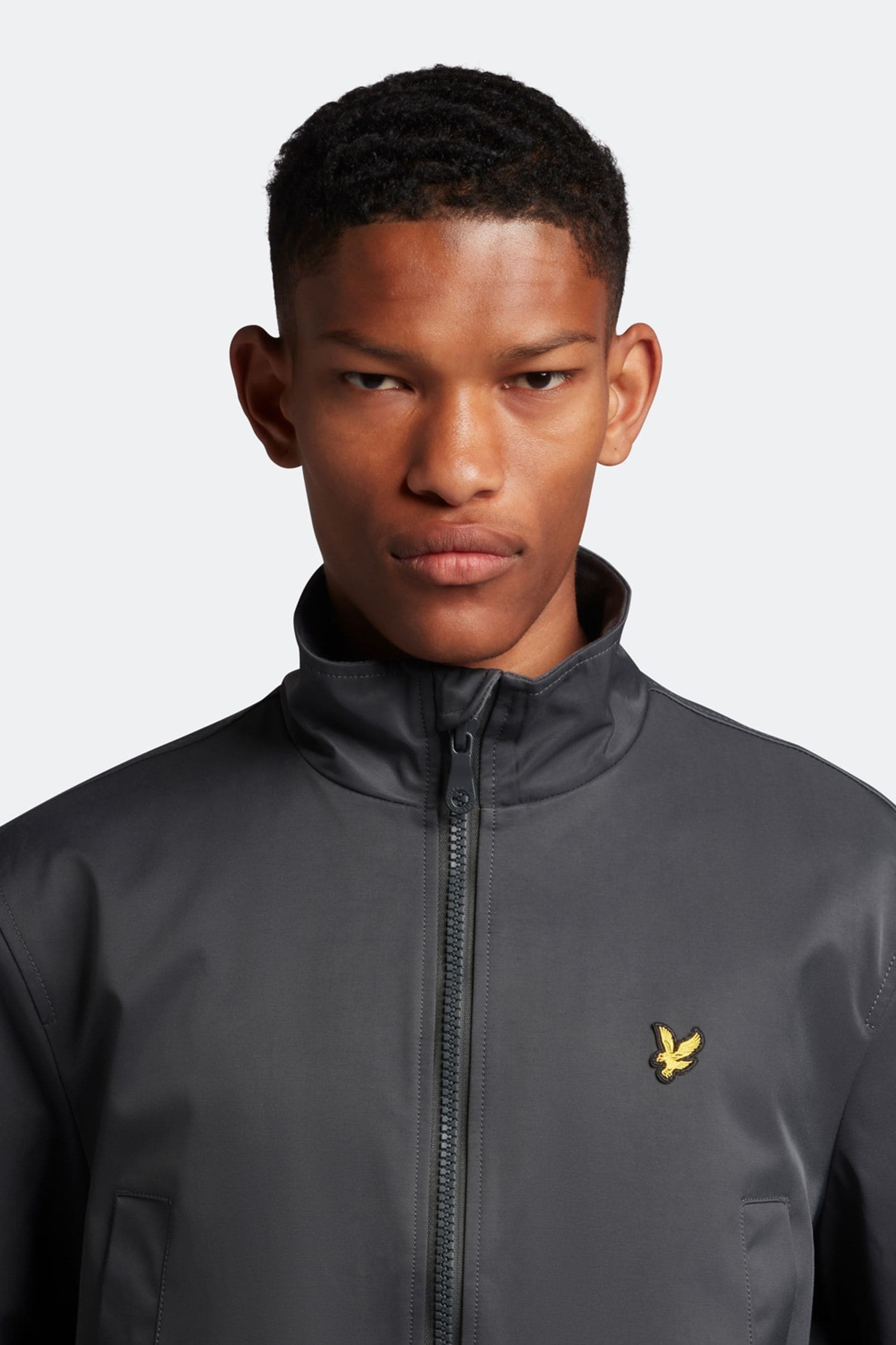 Buy Lyle Scott Grey Funnel Neck Mac from Next Luxembourg