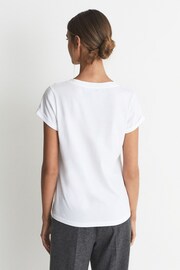 Reiss Light Blue Luana Cotton Jersey V-Neck T-Shirt - Image 5 of 6