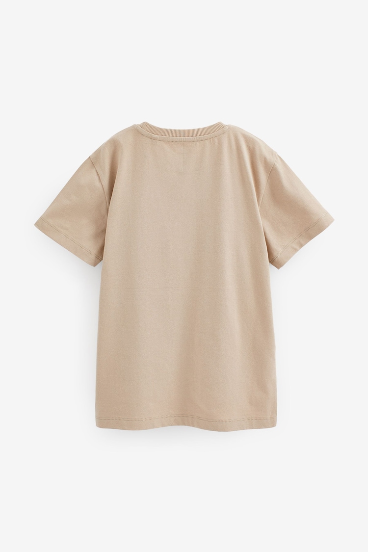 Neutral Cement Cotton Short Sleeve T-Shirt (3-16yrs) - Image 2 of 2