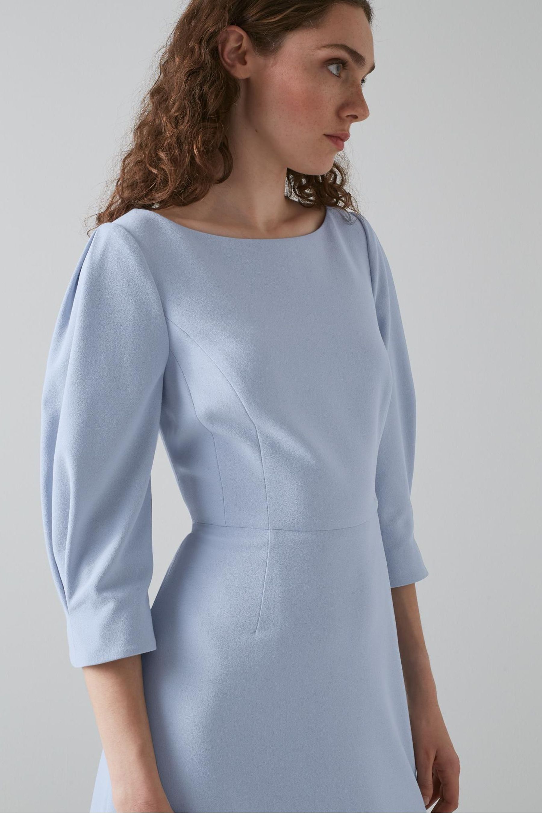 Buy LK Bennett Blue Lemoni Crepe Fit And Flare Dress from Next Luxembourg