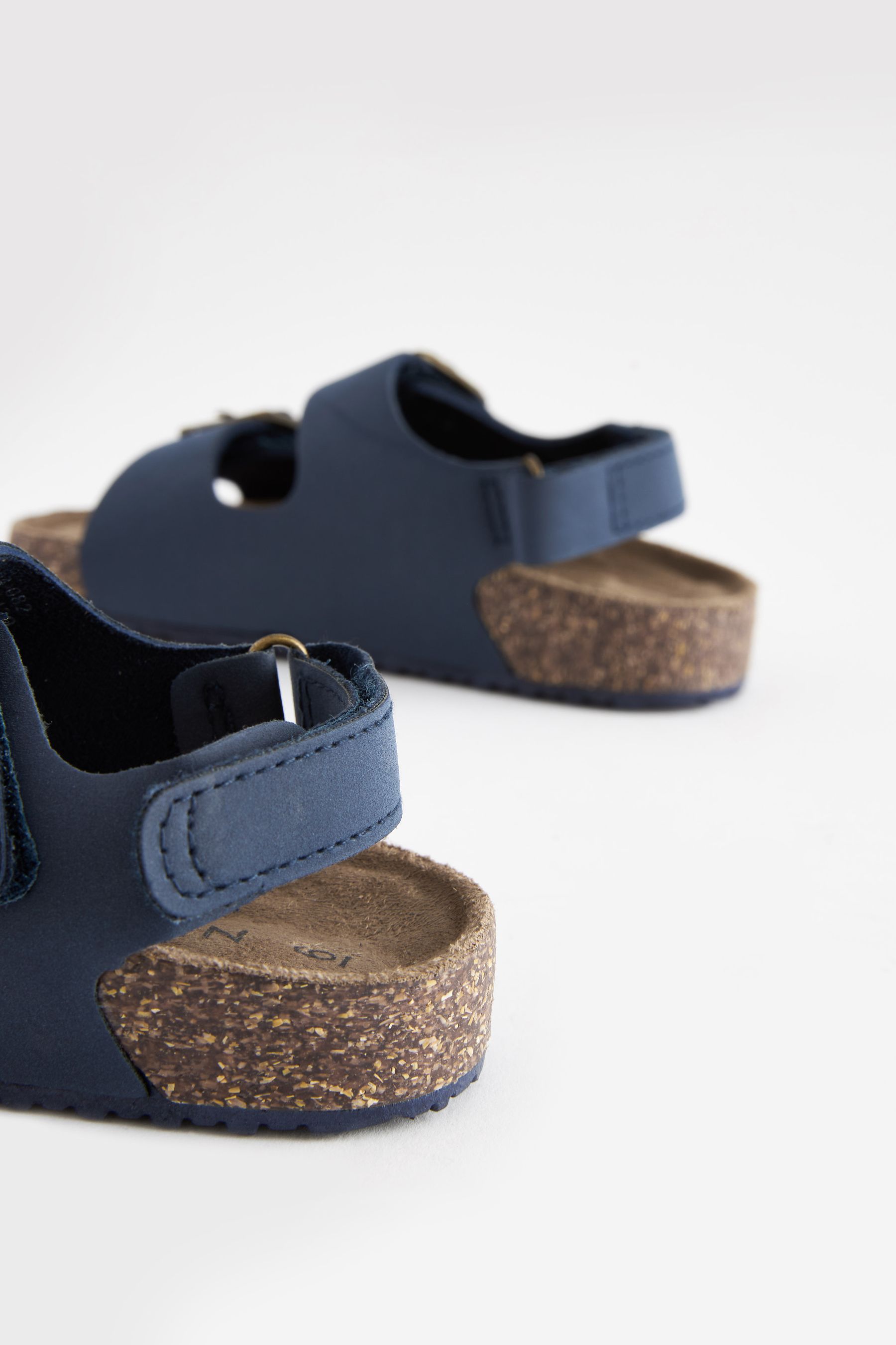 Navy footbed sandals on sale