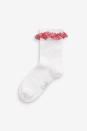 Clarks White Gingham Ankle School Socks - Image 1 of 2