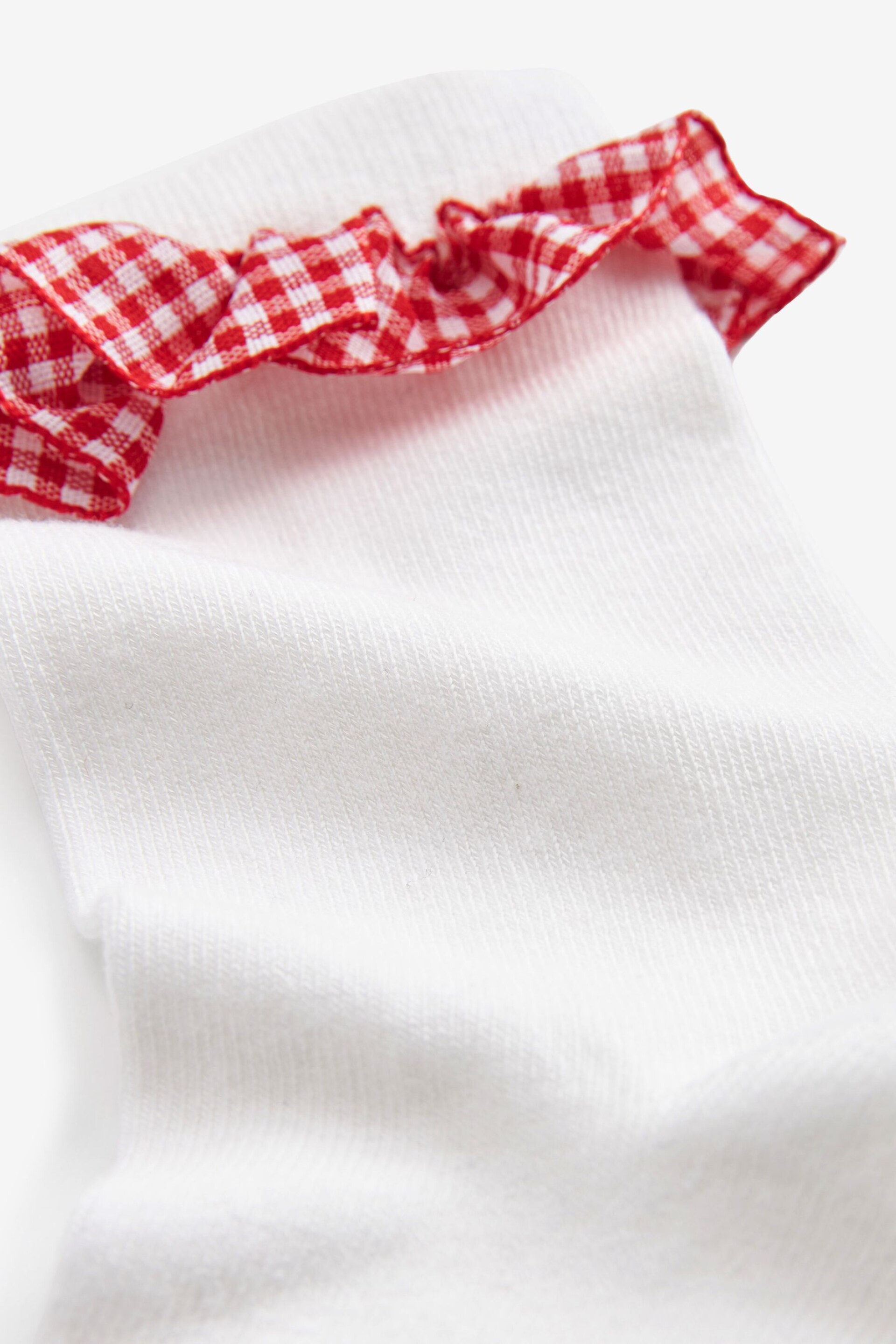 Clarks White Gingham Ankle School Socks - Image 2 of 2