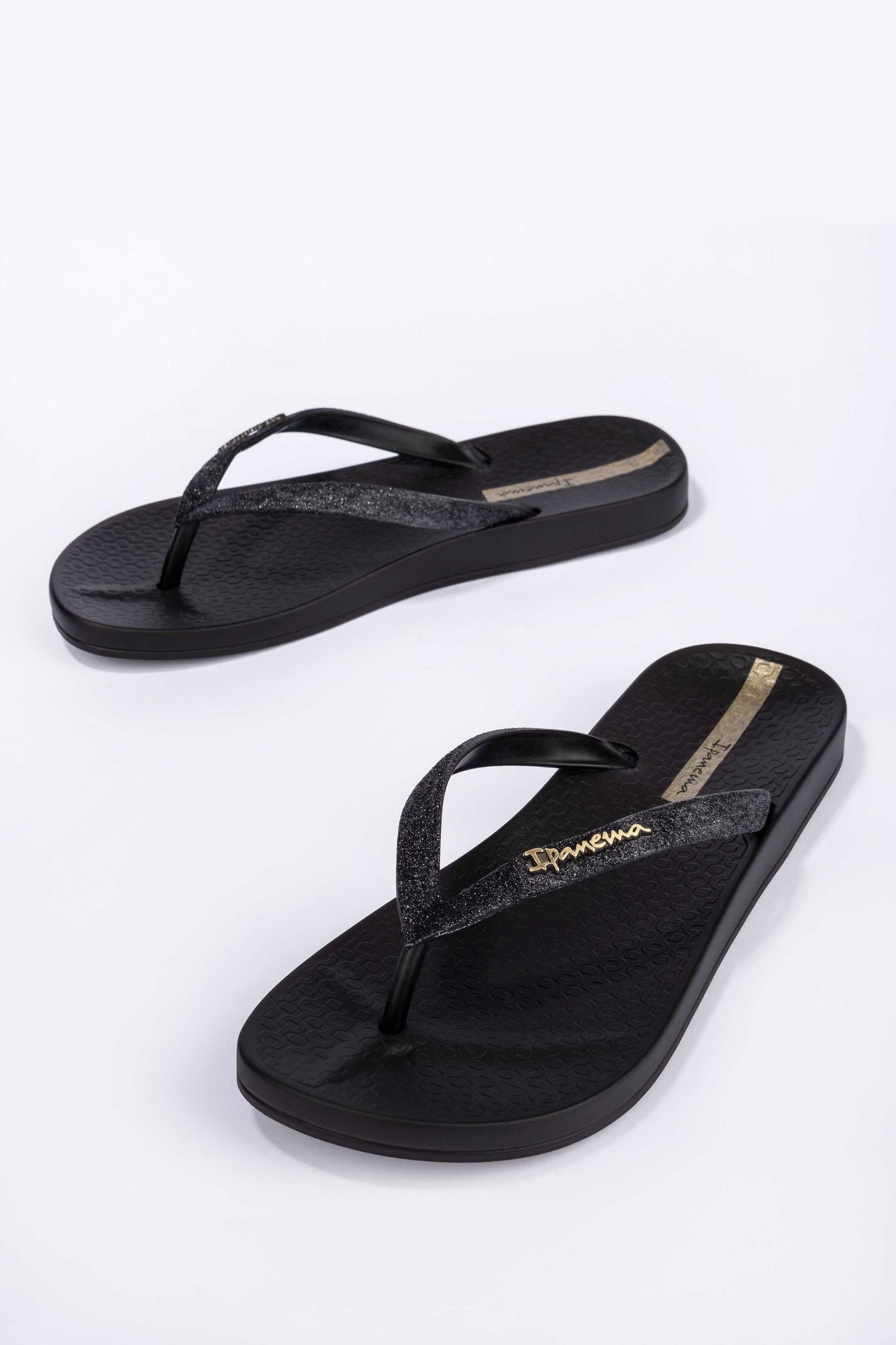 Buy Ipanema Black Shimmering Glitter Flip Flops from Next Luxembourg