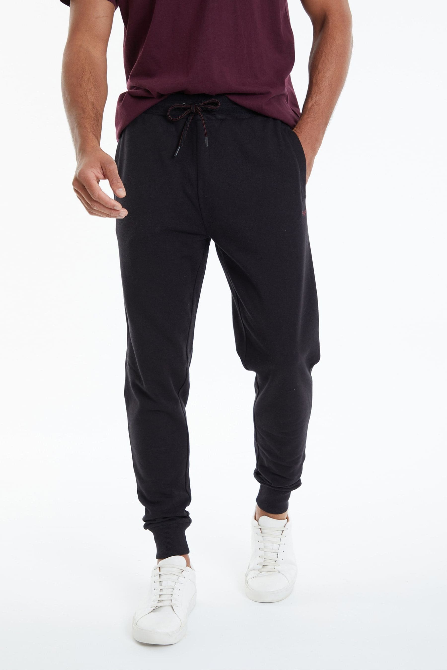 Threadbare Black Cotton Blend Joggers