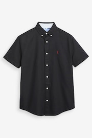 Black Regular Fit Short Sleeve Oxford Shirt - Image 4 of 5