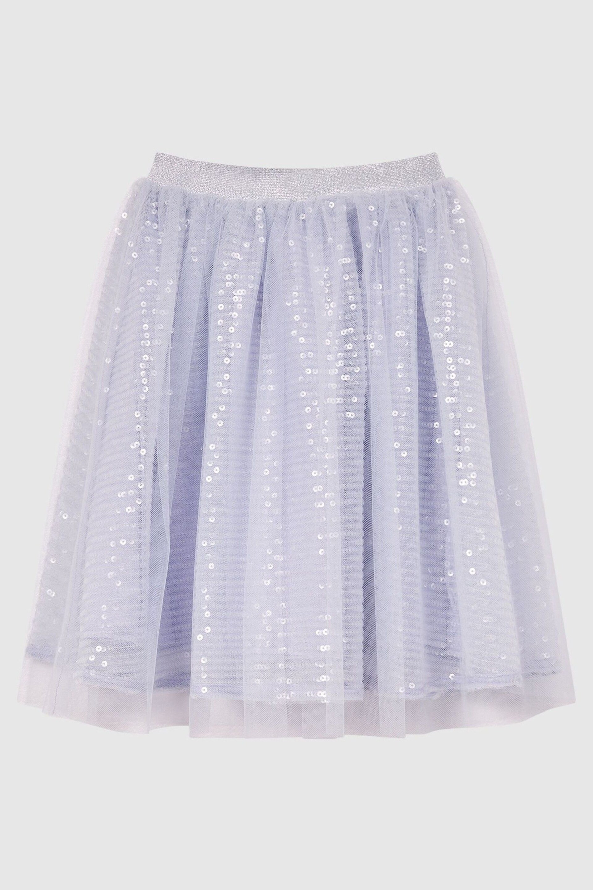 Reiss Lilac Charlotta Junior Sequin Midi Skirt - Image 2 of 6