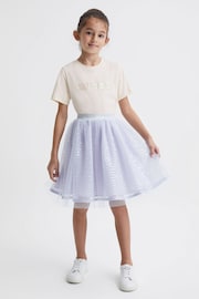 Reiss Lilac Charlotta Junior Sequin Midi Skirt - Image 3 of 6