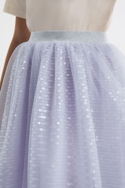 Reiss Lilac Charlotta Junior Sequin Midi Skirt - Image 4 of 6