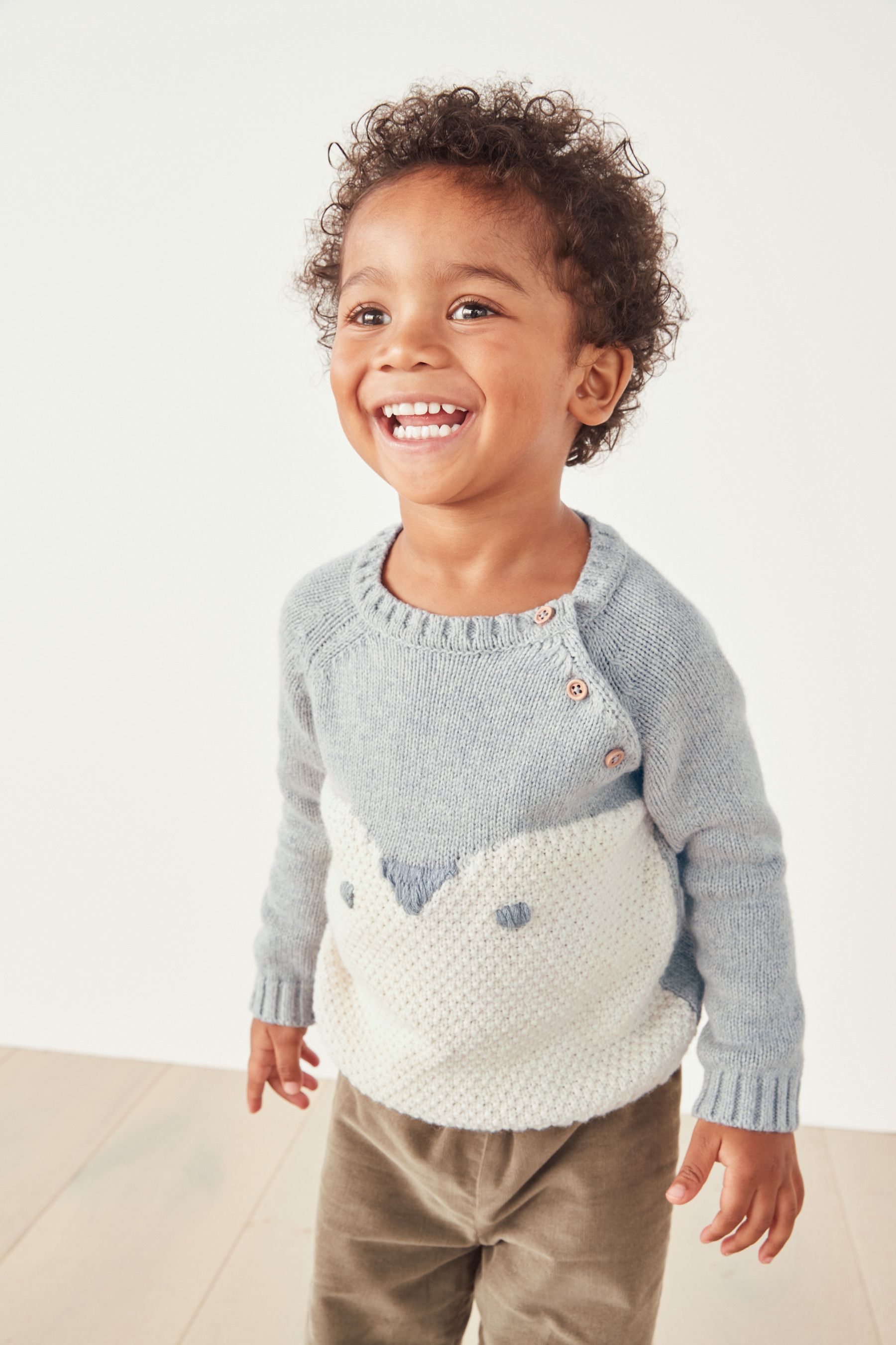 White company grey jumper top