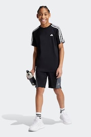 adidas Black Sportswear Junior Train Essentials AEROREADY 3-Stripes Regular-Fit T-Shirt - Image 4 of 11