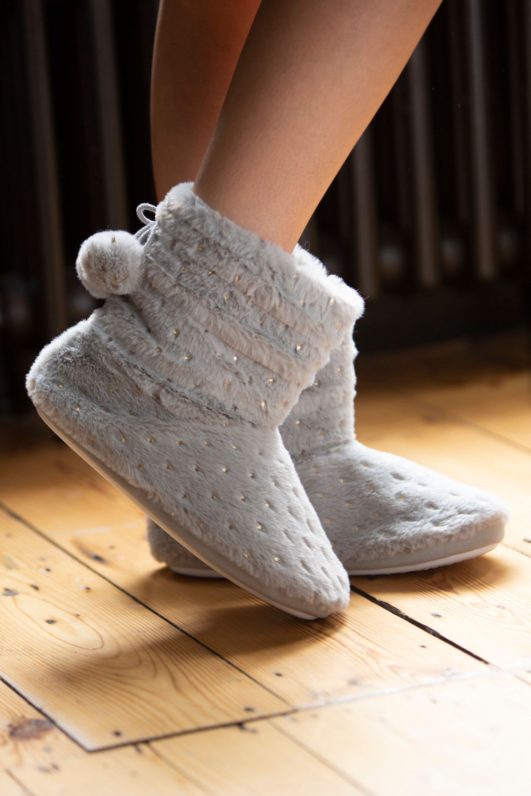 Grey star slippers discount