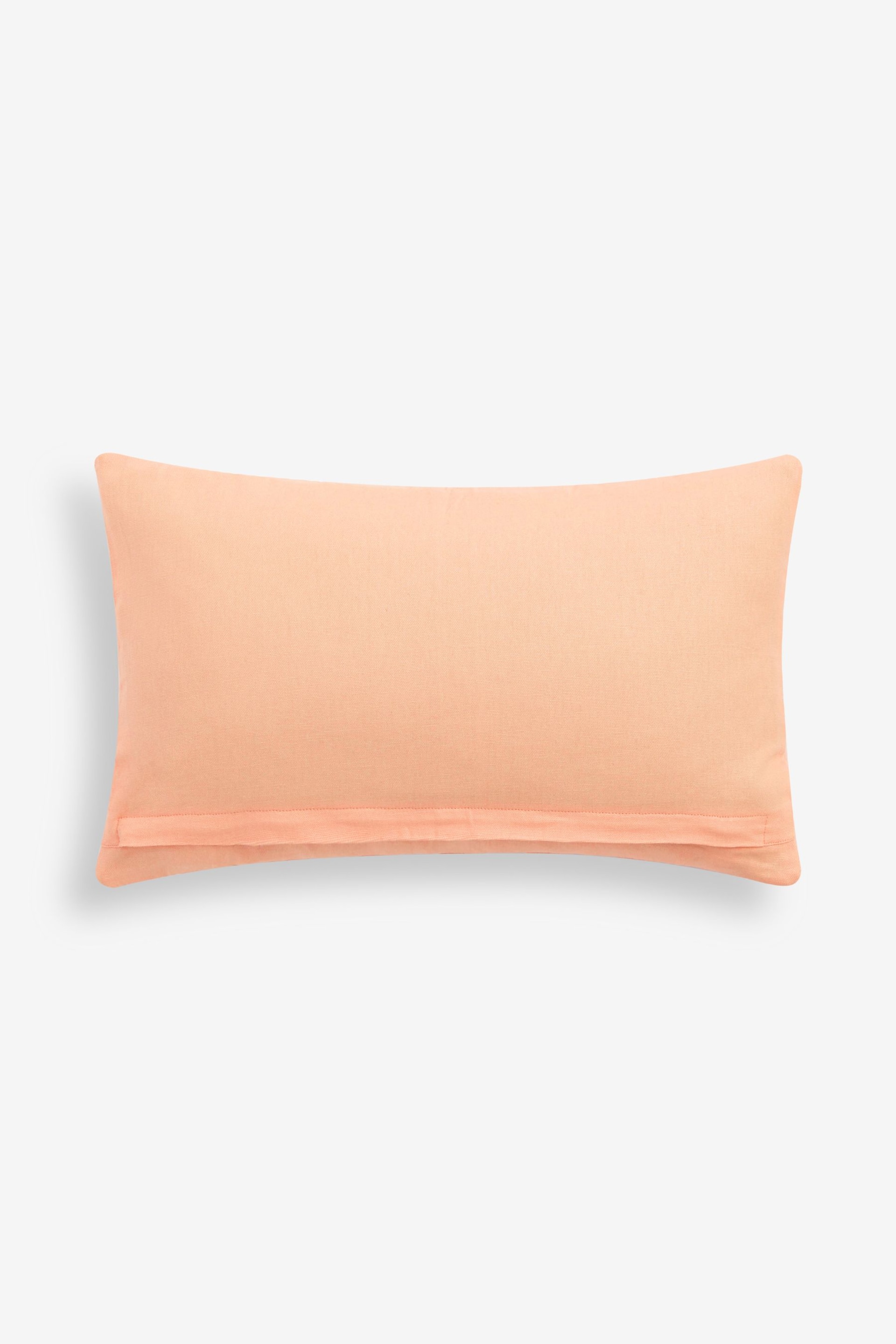 Peach Pink 50 x 30cm Velvet Stipe Sunshine Slogan Oblong Cushion - Image 3 of 5