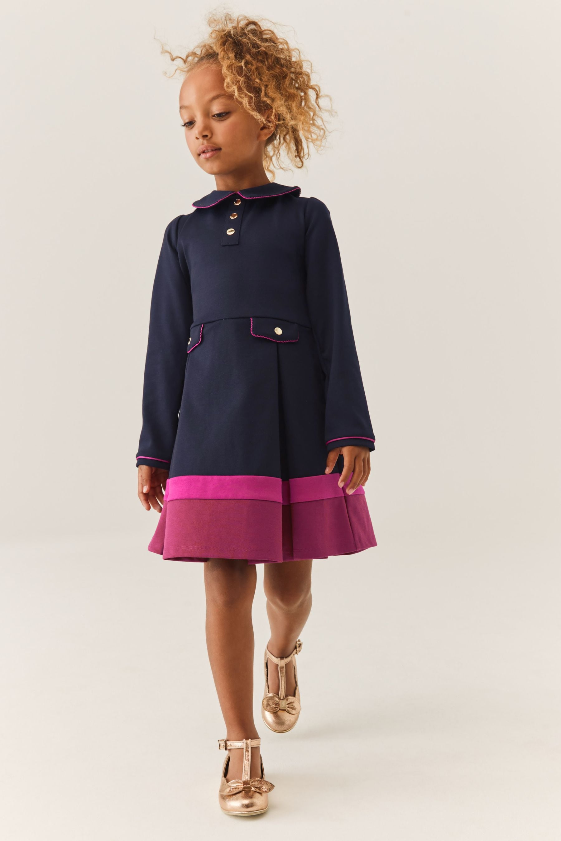 Buy Baker by Ted Baker Navy Ponte Colourblock Dress from Next Luxembourg