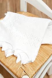 JoJo Maman Bébé White Traditional Newborn Shawl - Image 1 of 2