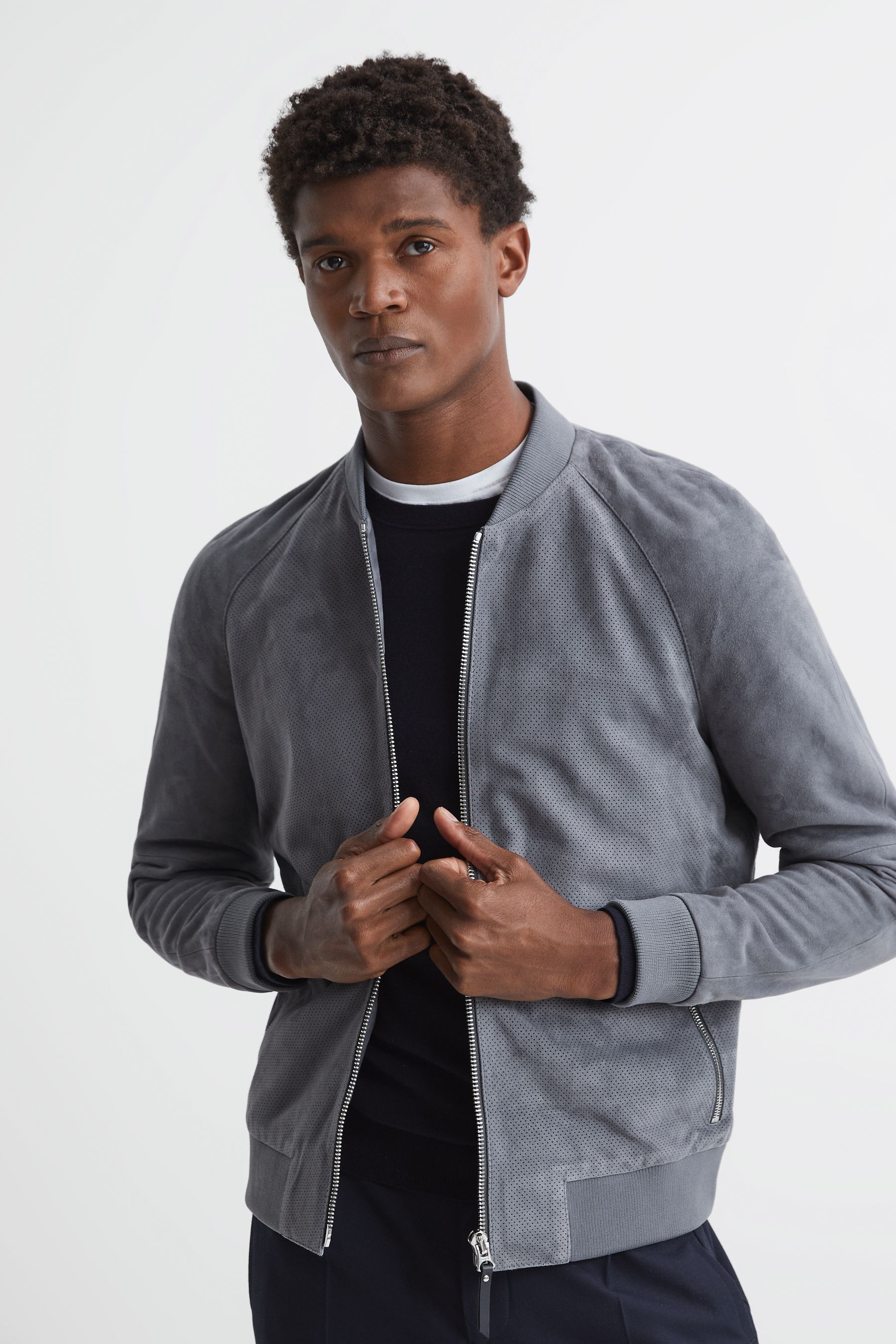 Reiss suede bomber jacket deals