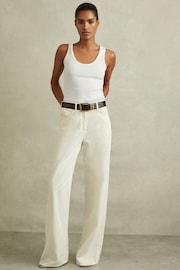 Reiss White Violet Scoop Neck Jersey Vest Top - Image 1 of 5