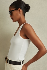 Reiss White Violet Scoop Neck Jersey Vest Top - Image 3 of 5