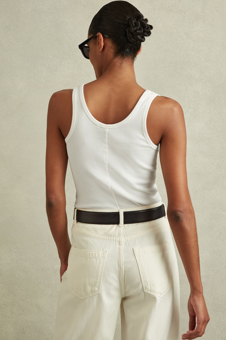 Reiss White Violet Scoop Neck Jersey Vest Top - Image 5 of 5