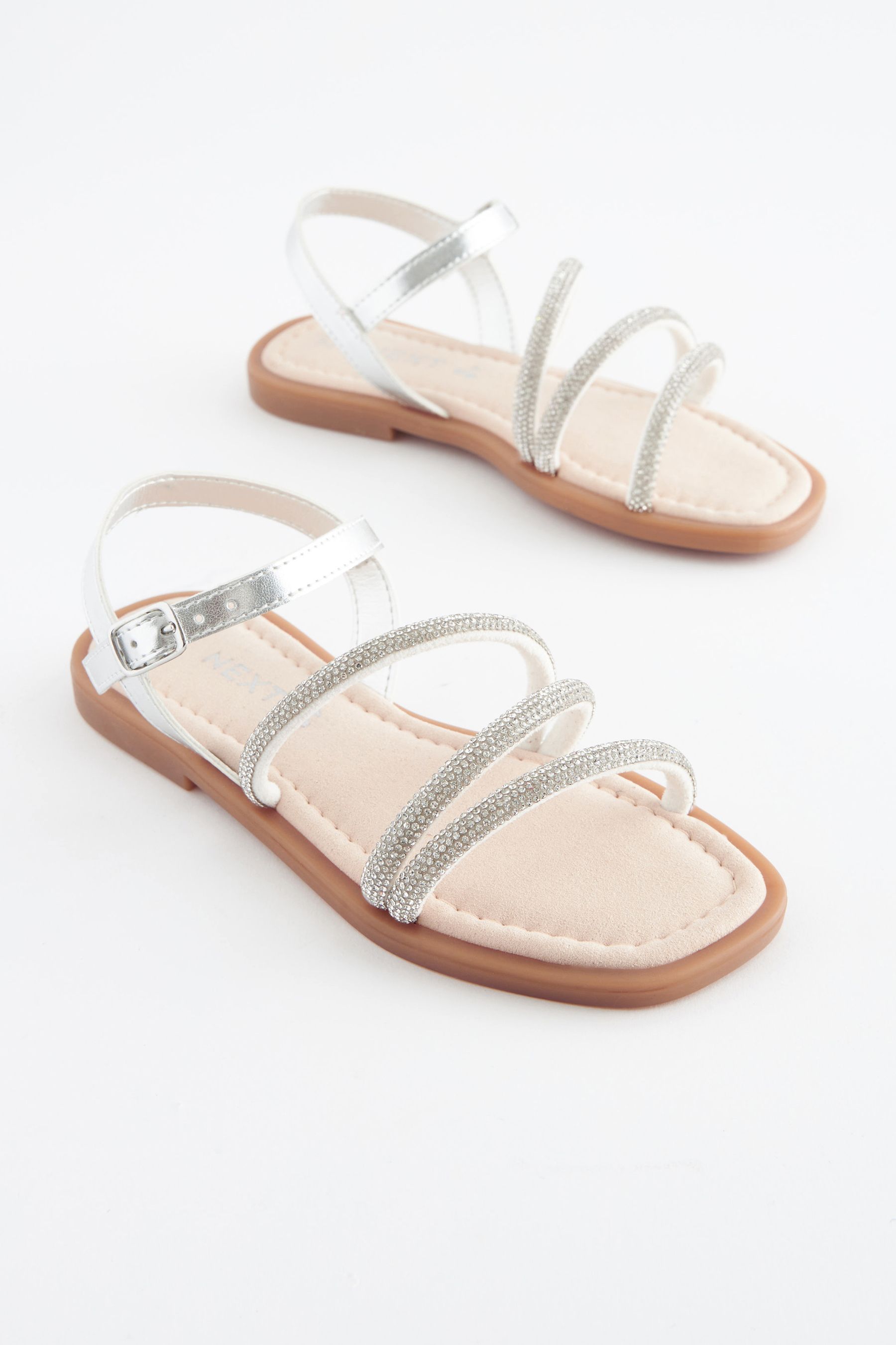 Buy Silver Sparkle Jewelled Sandals from Next Poland