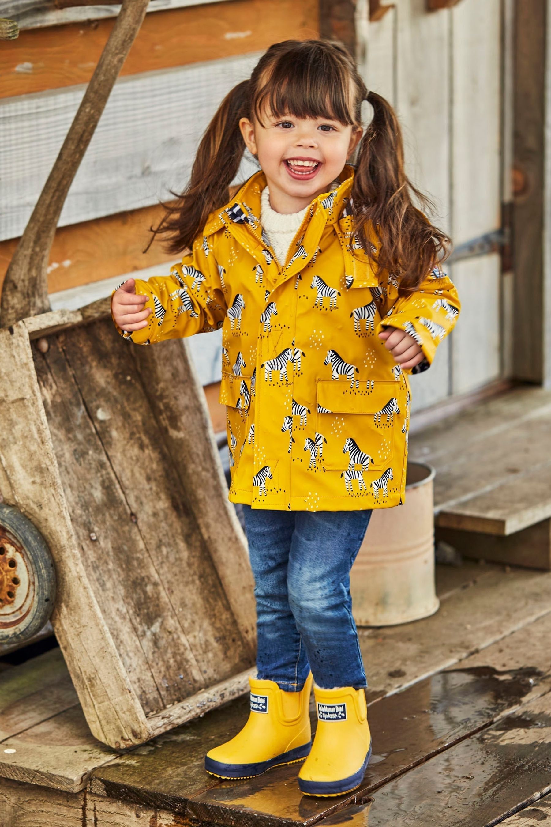 Buy JoJo Maman Bebe Mustard Yellow Cosy Lined Ankle Wellies from Next Luxembourg
