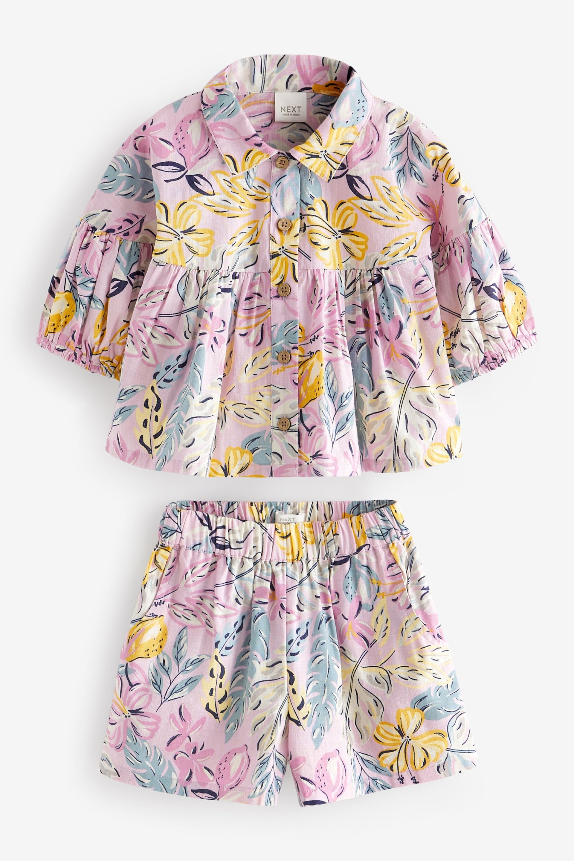 Lilac Purple Lemons Blouse And Shorts Co-ord Set (3mths-8yrs) - Image 5 of 7