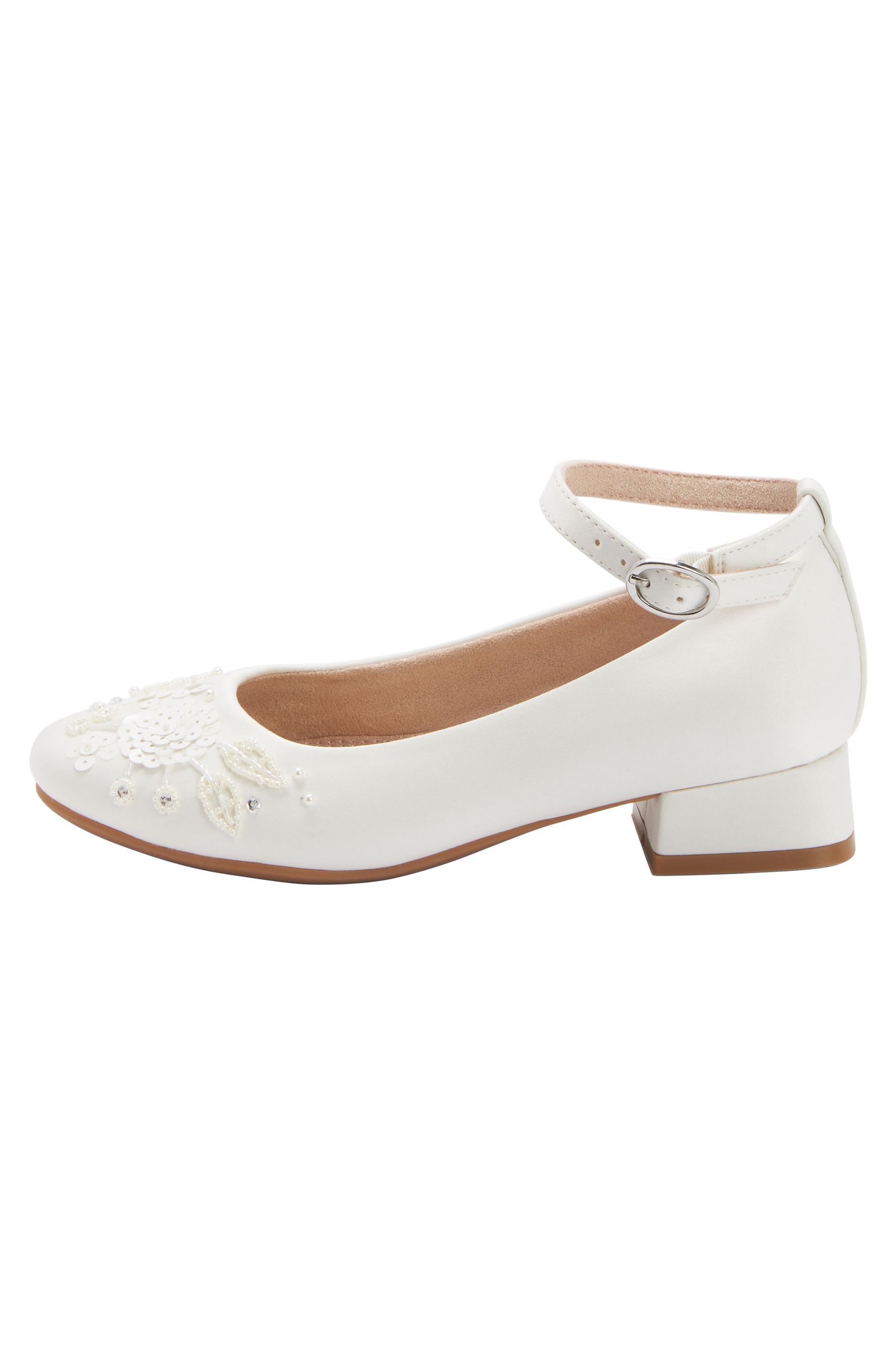 Buy Ivory Satin Floral Embellished Occasion Heel Shoes from Next Luxembourg