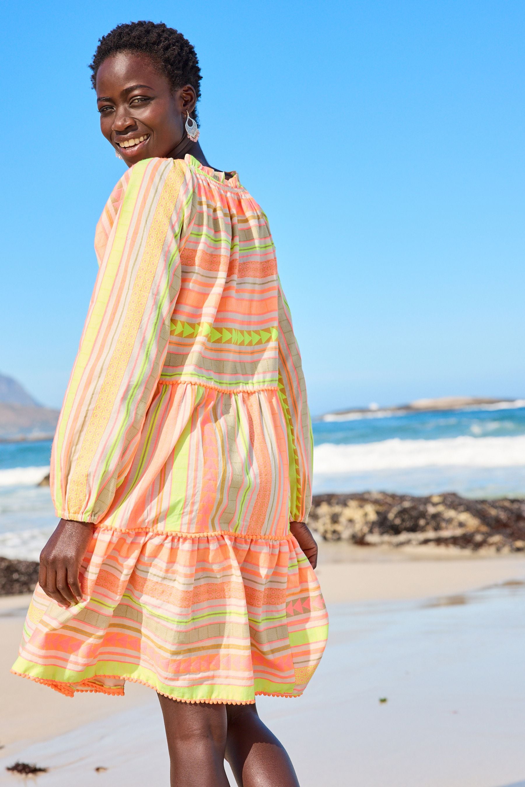 Orange beach dress hot sale