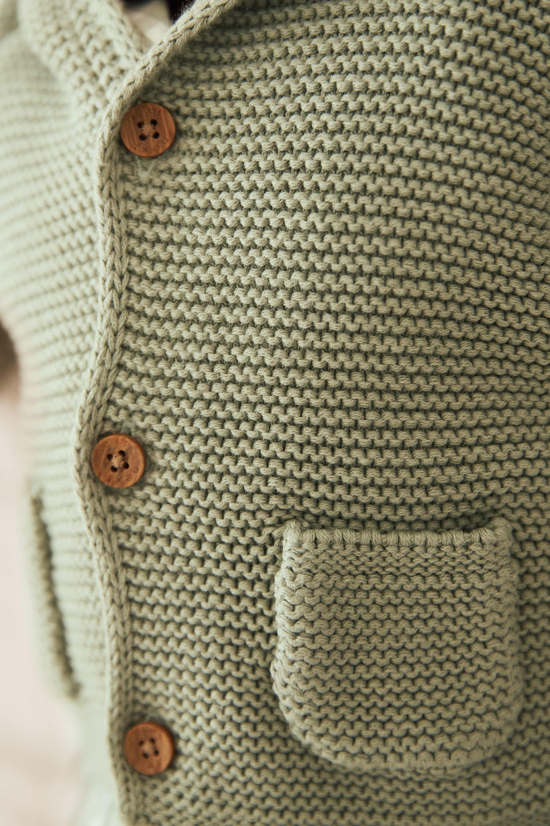 Buy Sage Green Knitted Baby Bear Ear Hooded Cardigan 0mths 3yrs from Next Luxembourg