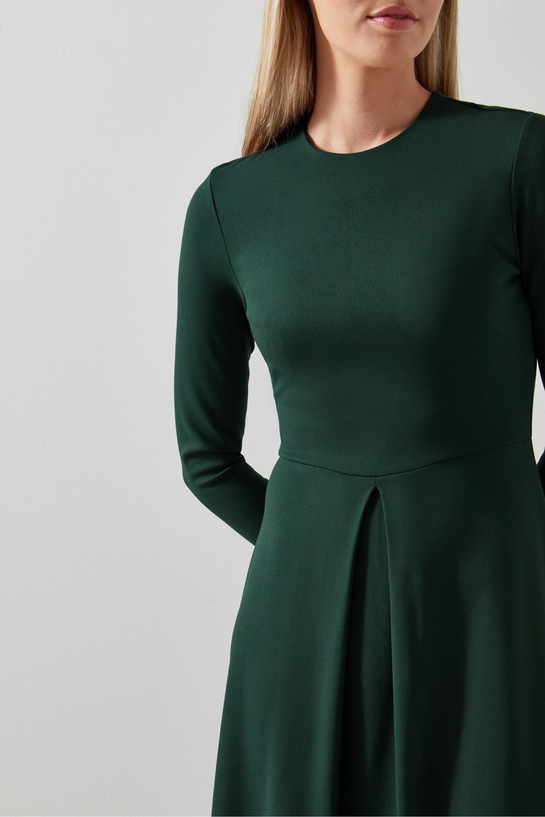 Buy LK Bennett Forest Green Maria Fit And Flare Ecovero Dress from Next Luxembourg