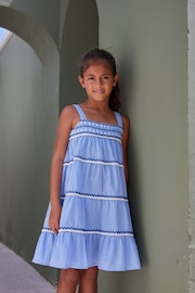 Sunuva Blue Chambray Tiered Dress - Image 1 of 3