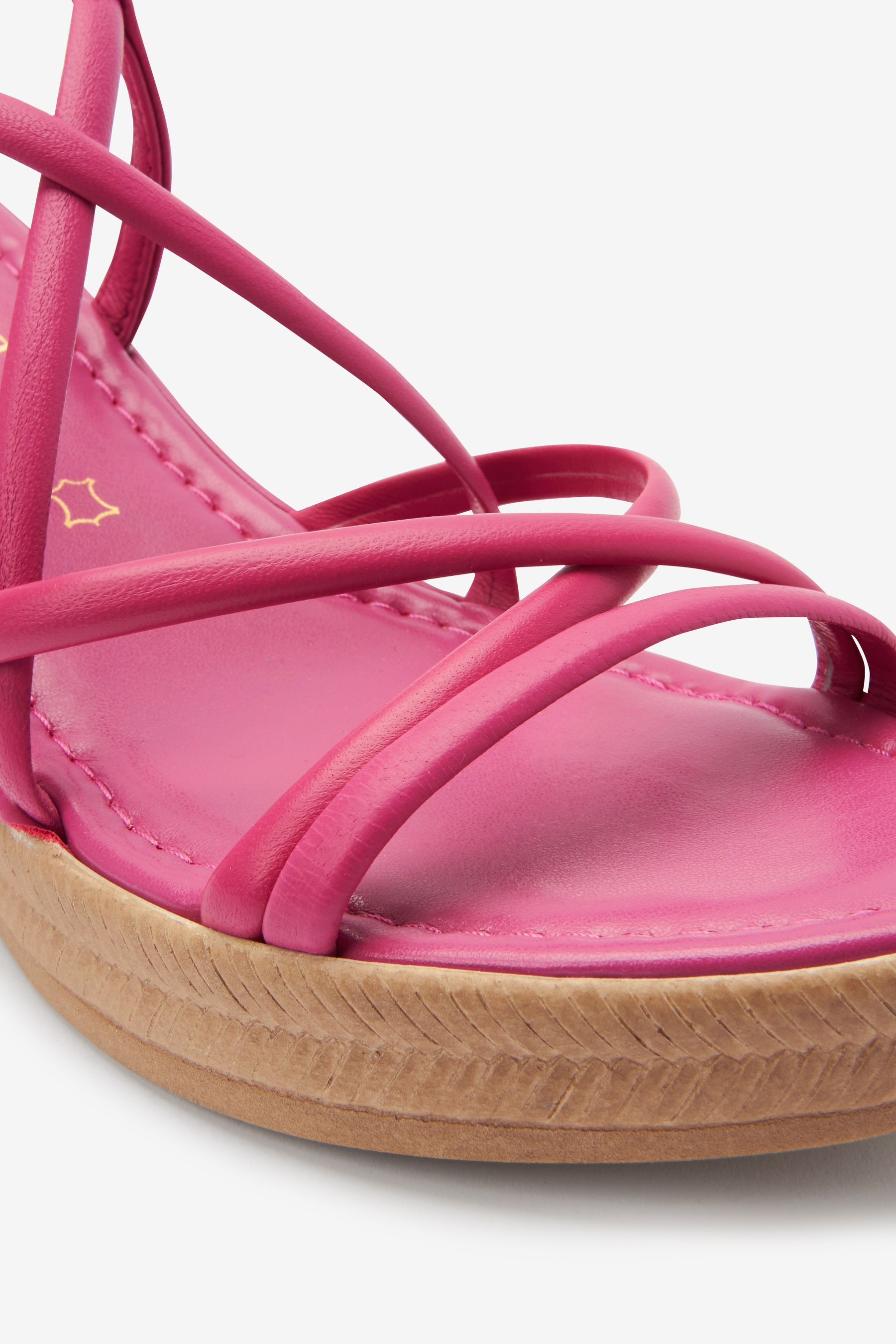 Pink leather wedges clearance