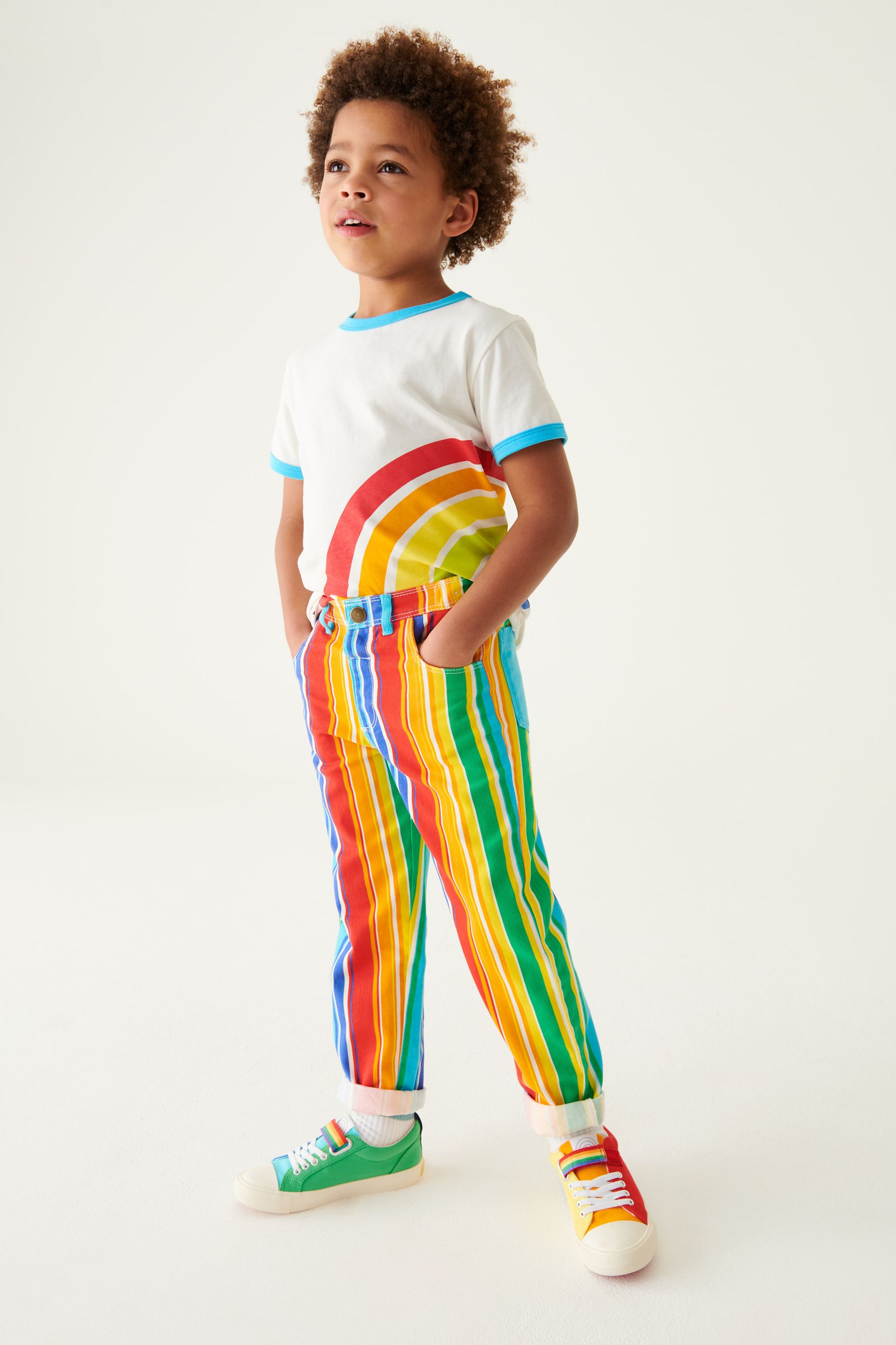 Buy Little Bird by Jools Oliver Multi Stripe Twill Trousers from Next Luxembourg